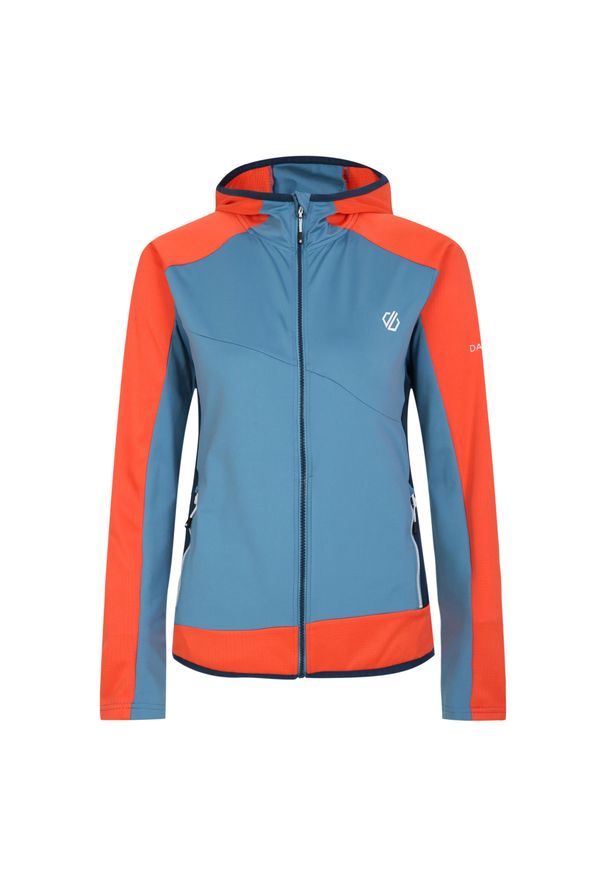 DARE 2B - Damska Warstwa Środkowa Traversing Core Stretch Midlayer. Kolor: niebieski, wielokolorowy, pomarańczowy. Sport: turystyka piesza