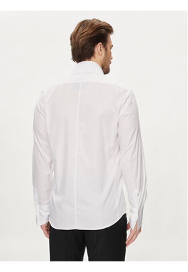 Karl Lagerfeld - KARL LAGERFELD Koszula 605008 Biały Slim Fit. Typ kołnierza: dekolt w karo. Kolor: biały. Materiał: bawełna