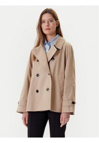 TOMMY HILFIGER - Tommy Hilfiger Trencz WW0WW45618 Beżowy Regular Fit. Kolor: beżowy. Materiał: bawełna #1