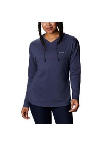 columbia - Bluza damska Columbia Sun Trek z kapturem. Typ kołnierza: kaptur. Kolor: niebieski. Materiał: elastan, poliester, bawełna. Sezon: lato. Sport: turystyka piesza, kolarstwo
