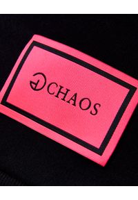 CHAOS BY MARTA BOLIGLOVA - Czarna bluza z bawełny z różowym logo. Kolor: czarny. Materiał: bawełna. Wzór: nadruk
