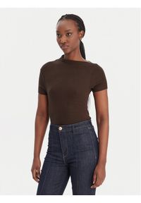 Guess Bluzka W6RP16 KD012 Brązowy Regular Fit. Kolor: brązowy. Materiał: syntetyk #1