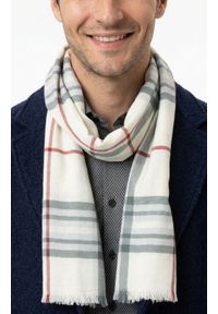 V. Fraas - Lekki (Przejściowy) Szalik z Naturalnej Wiskozy - Fraas - Ecru, Krata. Kolor: wielokolorowy. Materiał: wiskoza. Sezon: lato. Styl: elegancki, klasyczny #3