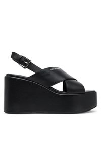Karl Lagerfeld - KARL LAGERFELD Sandały KL33325 Czarny. Kolor: czarny. Materiał: skóra