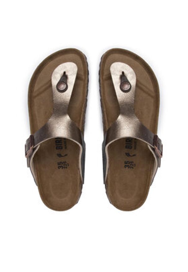 Birkenstock Japonki Gizeh Bs 1016145 Brązowy. Kolor: brązowy. Materiał: skóra