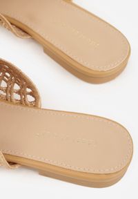 Born2be - Ciemnobeżowe Klapki Mule z Ażurową Cholewką Szydełkową Civeza. Okazja: na co dzień. Kolor: brązowy. Materiał: jeans, len. Wzór: ażurowy. Sezon: lato. Styl: casual #4