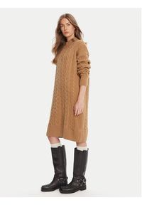 Barbour Sukienka dzianinowa Belford LDR0946BE31 Brązowy Regular Fit. Kolor: brązowy. Materiał: wełna #4