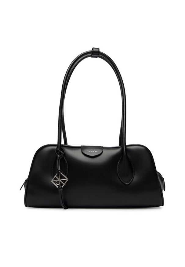 Calvin Klein Torebka Emblem Trio Shoulder Bag LV04F3369G Czarny. Kolor: czarny. Materiał: skórzane