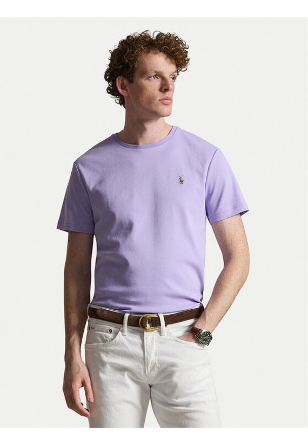 Polo Ralph Lauren T-Shirt 710740727507 Fioletowy jasny Regular Fit. Typ kołnierza: polo. Kolor: fioletowy. Materiał: bawełna