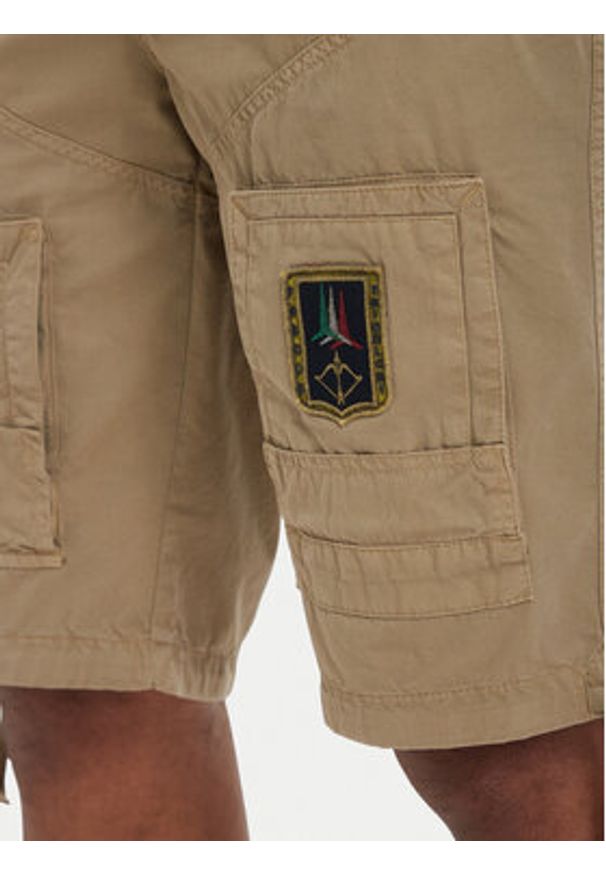 Aeronautica Militare Szorty materiałowe 261BE0041UCT01122 Beżowy Regular Fit. Kolor: beżowy. Materiał: bawełna