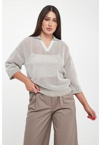 Sweter damski z kołnierzem polo PESERICO. Typ kołnierza: polo #1