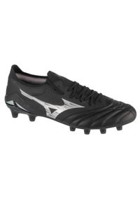 Mizuno - Buty piłkarskie - korki męskie, Morelia Neo IV Beta Elite FG. Zapięcie: sznurówki. Kolor: czarny. Materiał: materiał, syntetyk. Szerokość cholewki: normalna. Sport: piłka nożna