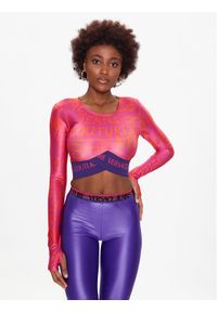 Versace Jeans Couture Bluzka 74HAH222 Różowy Slim Fit. Kolor: różowy. Materiał: syntetyk #1