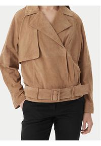 Marella Kurtka skórzana Epoca 2613441061 Beżowy Regular Fit. Kolor: beżowy. Materiał: skóra #5