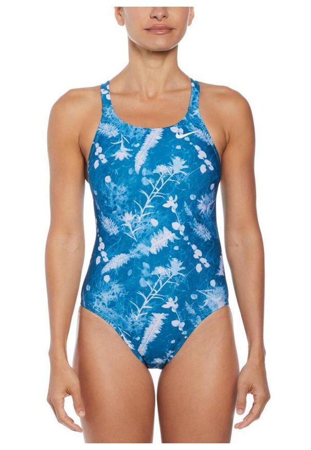 Strój Kąpielowy Nike Hydrastrong Fastback – Turkusowy – Rozmiar 36. Kolor: niebieski. Wzór: nadruk