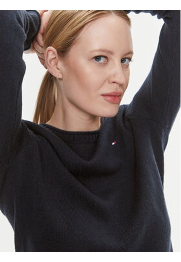 TOMMY HILFIGER - Tommy Hilfiger Sweter WW0WW40264 Granatowy Regular Fit. Kolor: niebieski. Materiał: wełna