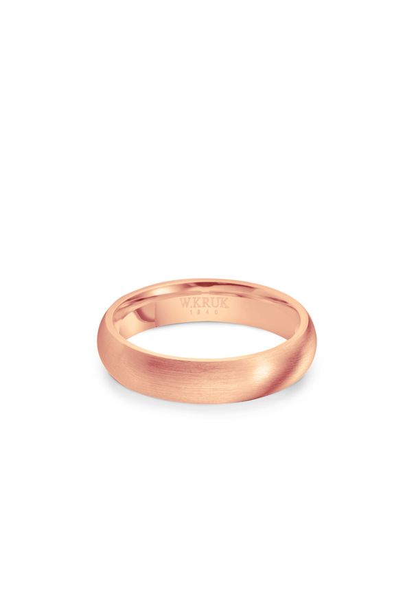 W.KRUK - Obrączka ślubna złota Rossano męska. Materiał: złote. Kolor: złoty. Wzór: aplikacja, gładki
