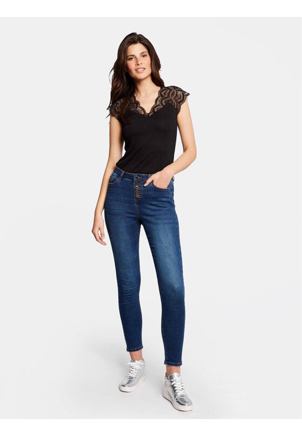 Morgan Bluzka 222-DELO Czarny Regular Fit. Kolor: czarny. Materiał: wiskoza, syntetyk