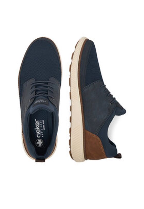 Rieker Sneakersy B3354-14 Granatowy. Kolor: niebieski. Materiał: materiał
