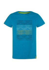 GLOMEX - Koszulka dziecięca LOAP Baris 116 – 100% bawełna, motyw gór. Kolor: zielony, fioletowy, wielokolorowy. Materiał: bawełna. Sport: wspinaczka #1