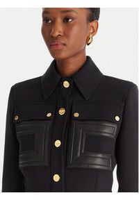 Elisabetta Franchi Marynarka GI-159-57E2-V750 Czarny Regular Fit. Kolor: czarny. Materiał: syntetyk #4