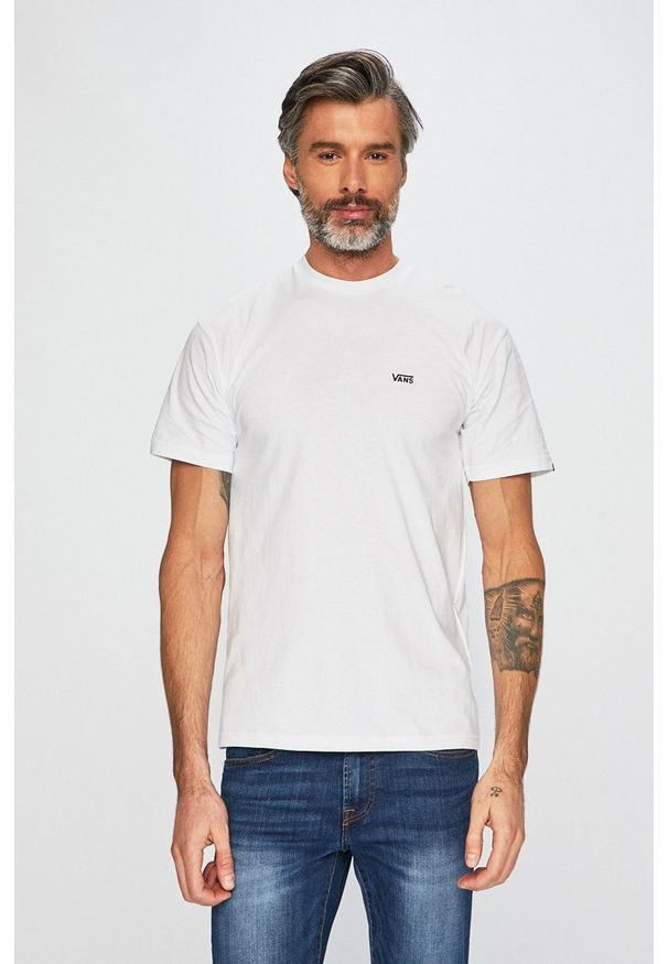 Vans - T-shirt. Okazja: na co dzień. Kolor: biały. Materiał: dzianina. Styl: casual