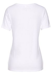 T-shirt z przyjaznej dla środowiska wiskozy bonprix biało-czarno-złoty z nadrukiem. Kolor: biały. Materiał: wiskoza. Wzór: nadruk #2
