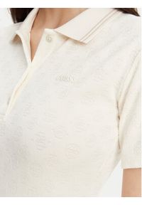 Guess Polo V5YP01 KCX12 Kremowy Regular Fit. Typ kołnierza: polo. Kolor: kremowy. Materiał: syntetyk #3