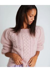LOVE SHACK FANCY - Różowy sweter Vyoma. Kolor: różowy, wielokolorowy, fioletowy. Materiał: wełna. Wzór: ze splotem #1