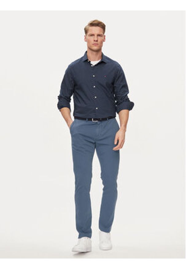 TOMMY HILFIGER - Tommy Hilfiger Koszula Circle MW0MW34649 Granatowy Slim Fit. Kolor: niebieski. Materiał: bawełna