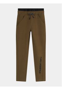 Karl Lagerfeld Kids Spodnie dresowe Z24164 S Khaki Regular Fit. Kolor: brązowy. Materiał: bawełna