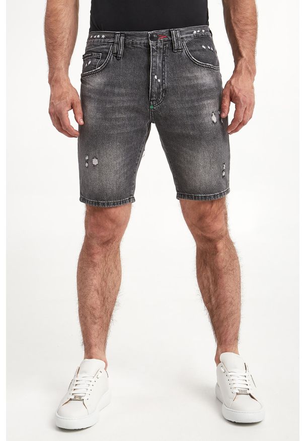 Philipp Plein - Spodenki jeansowe męskie PHILLIPP PLEIN. Materiał: jeans