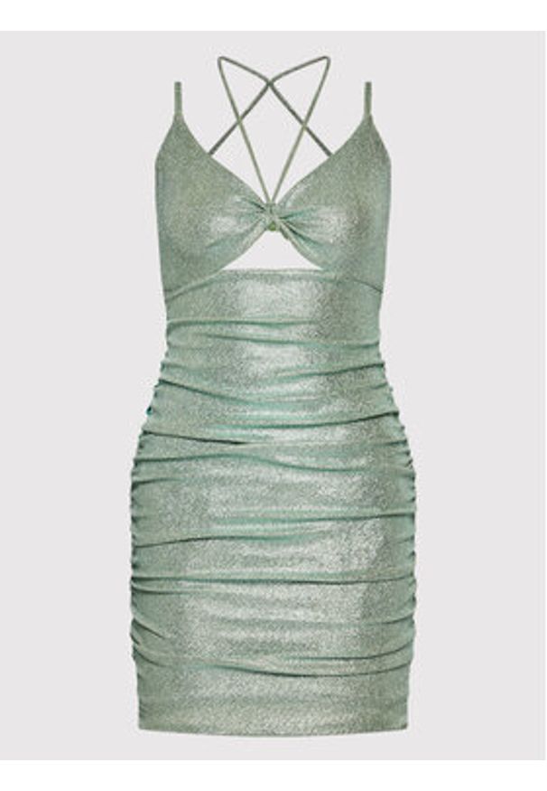 Guess Sukienka koktajlowa W2YK44 KB840 Zielony Slim Fit. Kolor: zielony. Materiał: syntetyk. Styl: wizytowy