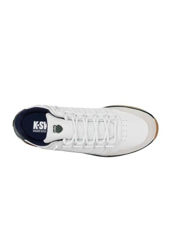 Buty do chodzenia męskie K-Swiss 08907186. Kolor: biały. Materiał: skóra. Szerokość cholewki: normalna. Sport: turystyka piesza