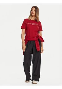 TOMMY HILFIGER - Tommy Hilfiger T-Shirt WW0WW40276 Czerwony Regular Fit. Kolor: czerwony. Materiał: bawełna #4