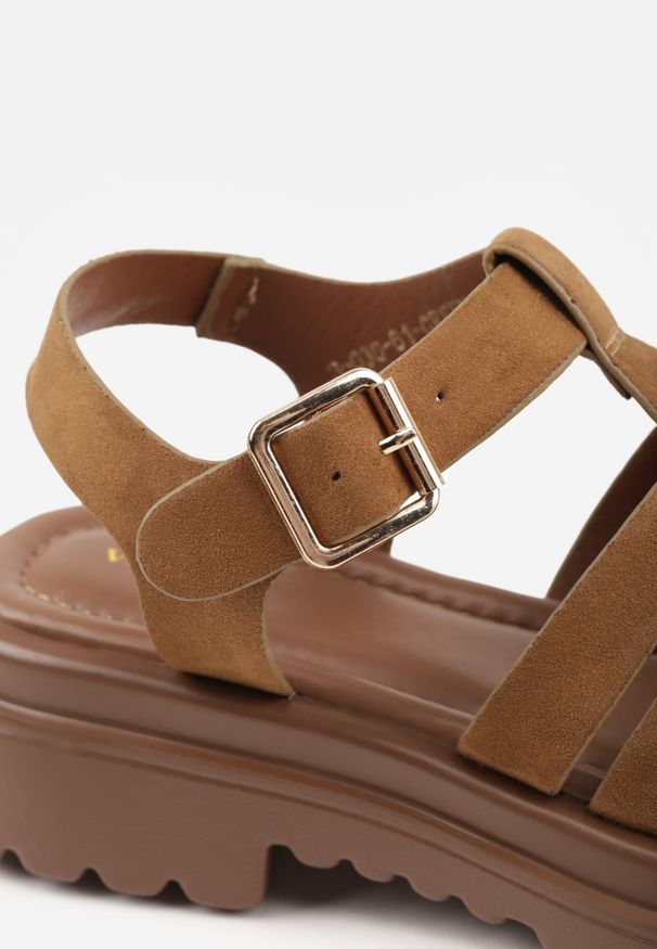 Renee - Zielone Sandały VICES w Stylu Gladiatorek z Imitacji Zamszu Mailinai. Okazja: na co dzień. Zapięcie: pasek. Kolor: zielony. Materiał: zamsz. Sezon: lato. Styl: street, casual, klasyczny, elegancki