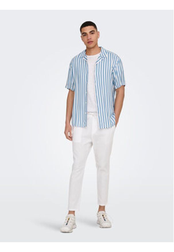 Only & Sons Spodnie materiałowe 22024966 Biały Tapered Fit. Kolor: biały. Materiał: bawełna