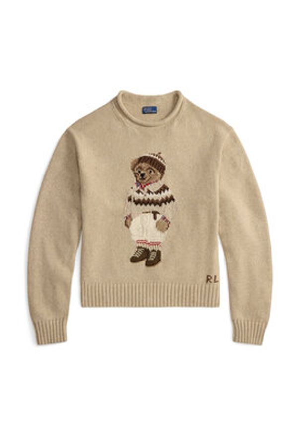 Polo Ralph Lauren Sweter 211978315001 Beżowy Relaxed Fit. Typ kołnierza: polo. Kolor: beżowy. Materiał: bawełna