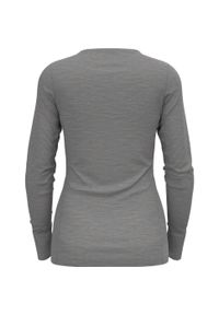 Koszulka damska Odlo BL TOP crew neck l/s MERINO 200. Kolor: szary. Materiał: wełna. Długość rękawa: długi rękaw. Długość: długie. Sport: bieganie #2