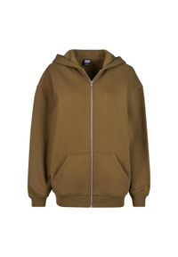 Urban Classics - Damska Bluza Z Kapturem Zapinana Na Zamek Błyskawiczny. Typ kołnierza: kaptur. Kolor: zielony #1