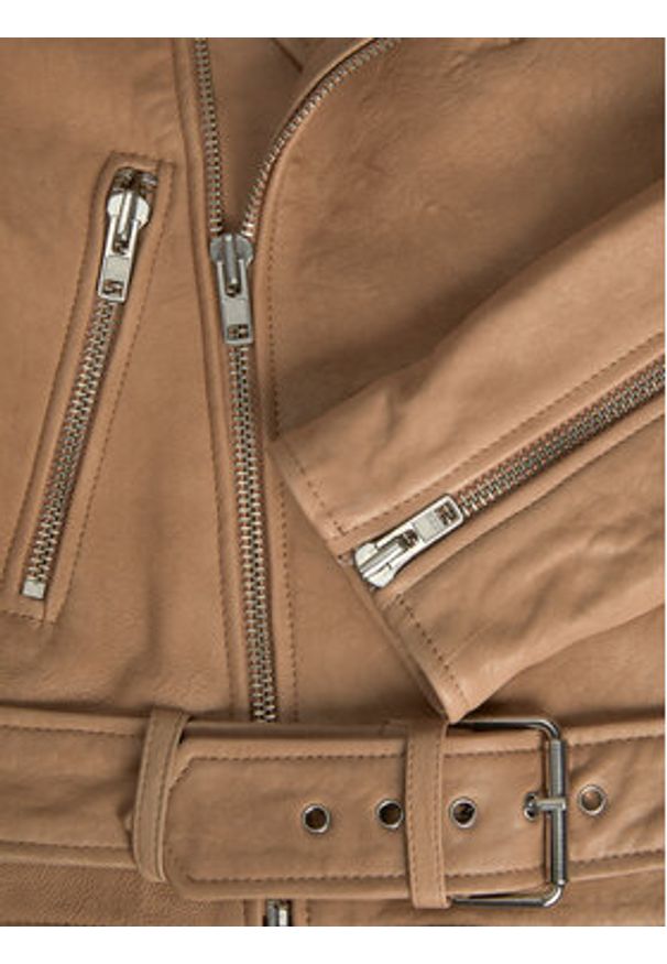 JJXX Kurtka skórzana Holly 12200286 Brązowy Regular Fit. Kolor: brązowy. Materiał: skóra