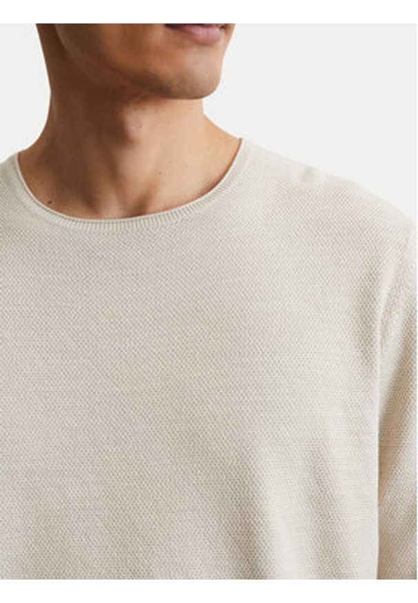 Marc O'Polo Sweter 526 5023 60080 Beżowy Regular Fit. Typ kołnierza: polo. Kolor: beżowy. Materiał: bawełna