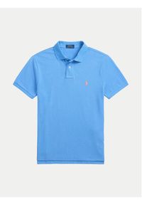 Polo Ralph Lauren Polo 710680784406 Niebieski Custom Slim Fit. Typ kołnierza: polo. Kolor: niebieski. Materiał: bawełna #5