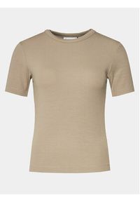 Calvin Klein T-Shirt Modal Rib Ss Tee K20K206404 Beżowy Slim Fit. Kolor: beżowy #6