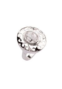 Polcarat Design - Pierścionek srebrny z cyrkonią PK 1599. Materiał: srebrne. Kolor: srebrny. Wzór: aplikacja. Kamień szlachetny: cyrkonia #1