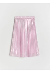 Reserved - Połyskująca spódnica - różowy. Kolor: różowy. Materiał: tkanina #1