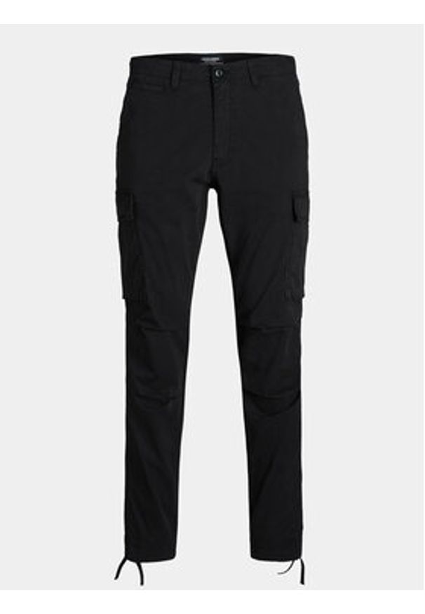 Jack & Jones - Jack&Jones Spodnie materiałowe Ace 12216664 Czarny Carrot Fit. Kolor: czarny. Materiał: bawełna