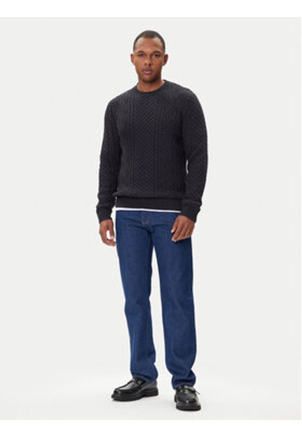 Jack & Jones - Jack&Jones Sweter Blusean 12283486 Granatowy Regular Fit. Kolor: niebieski. Materiał: bawełna