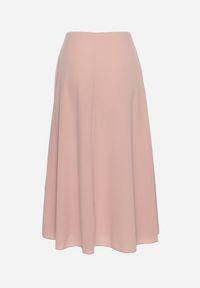 Born2be - Jasnoróżowa Klasyczna Spódnica Midi Rozkloszowana Verettia. Okazja: na spacer, na co dzień. Kolor: różowy. Wzór: aplikacja. Styl: klasyczny #4