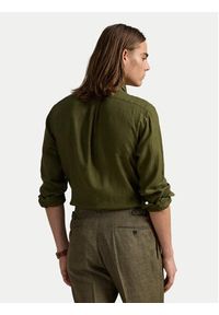 Polo Ralph Lauren Koszula 710968915006 Khaki Slim Fit. Typ kołnierza: polo. Kolor: brązowy. Materiał: len #6